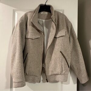 12th Tribe Textured Gray Bomber Jacket